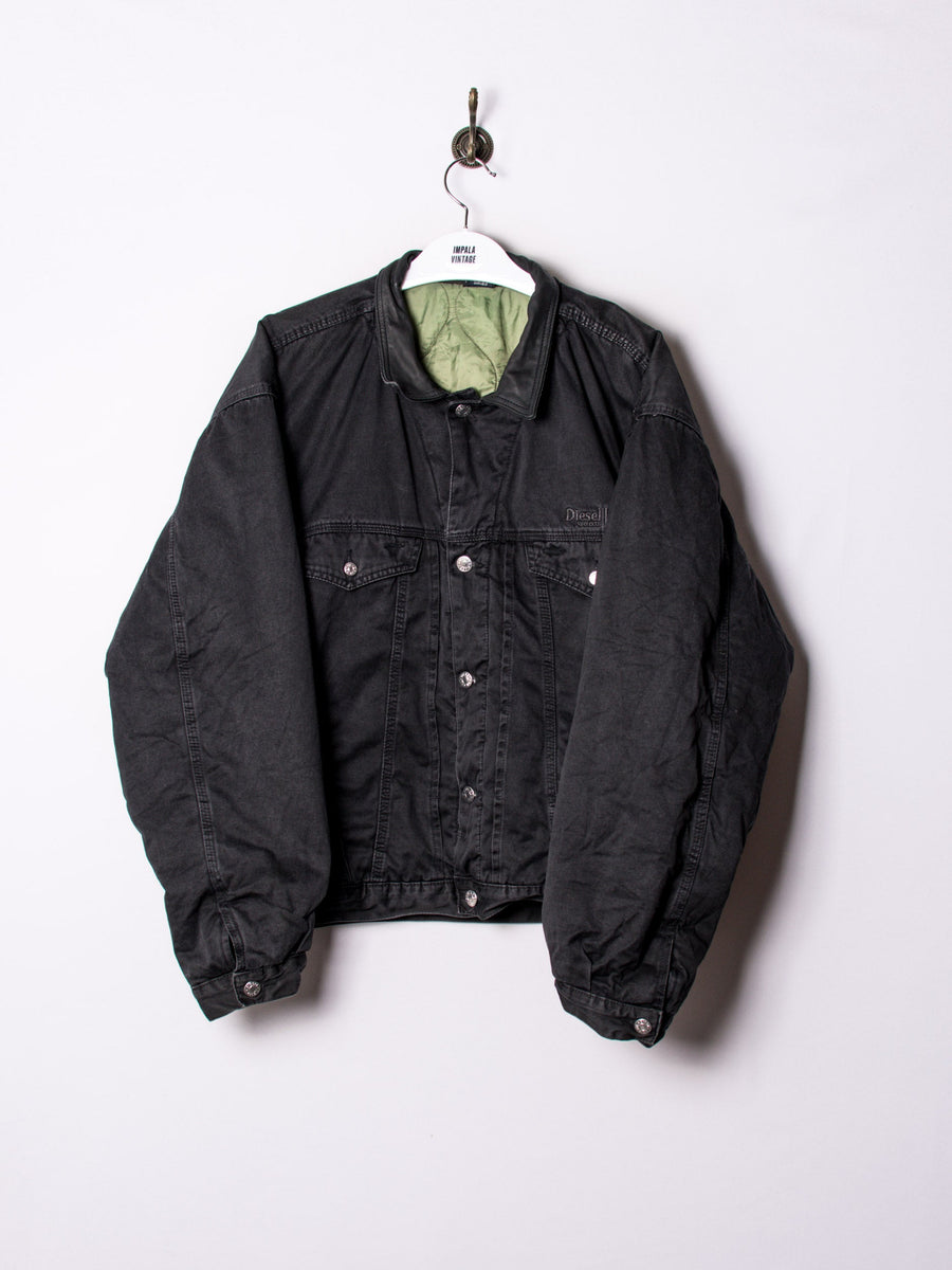 Diesel Full Black and Padded Denim Jacket