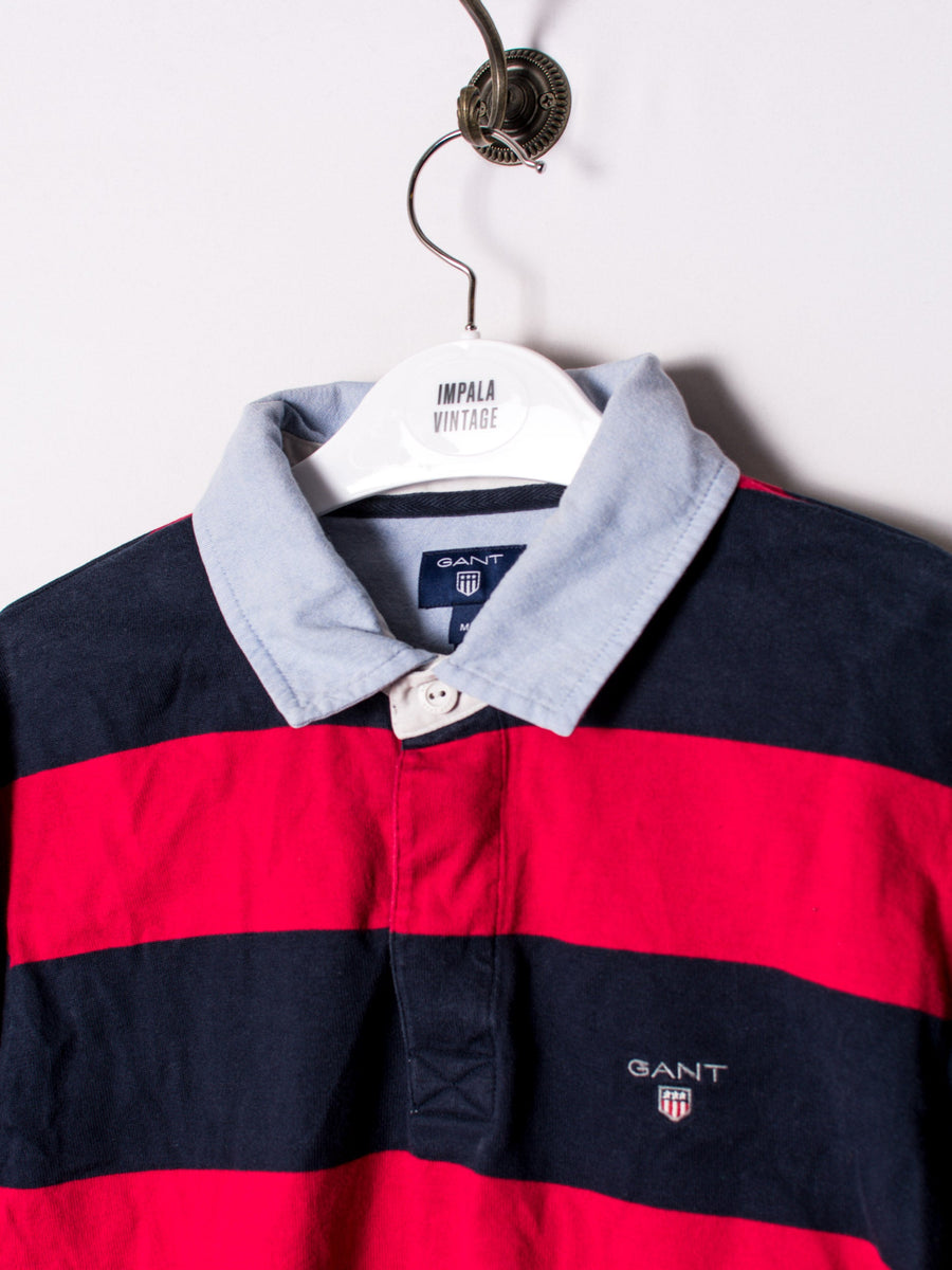 Gant Blue Red Long Sleeves Poloshirt