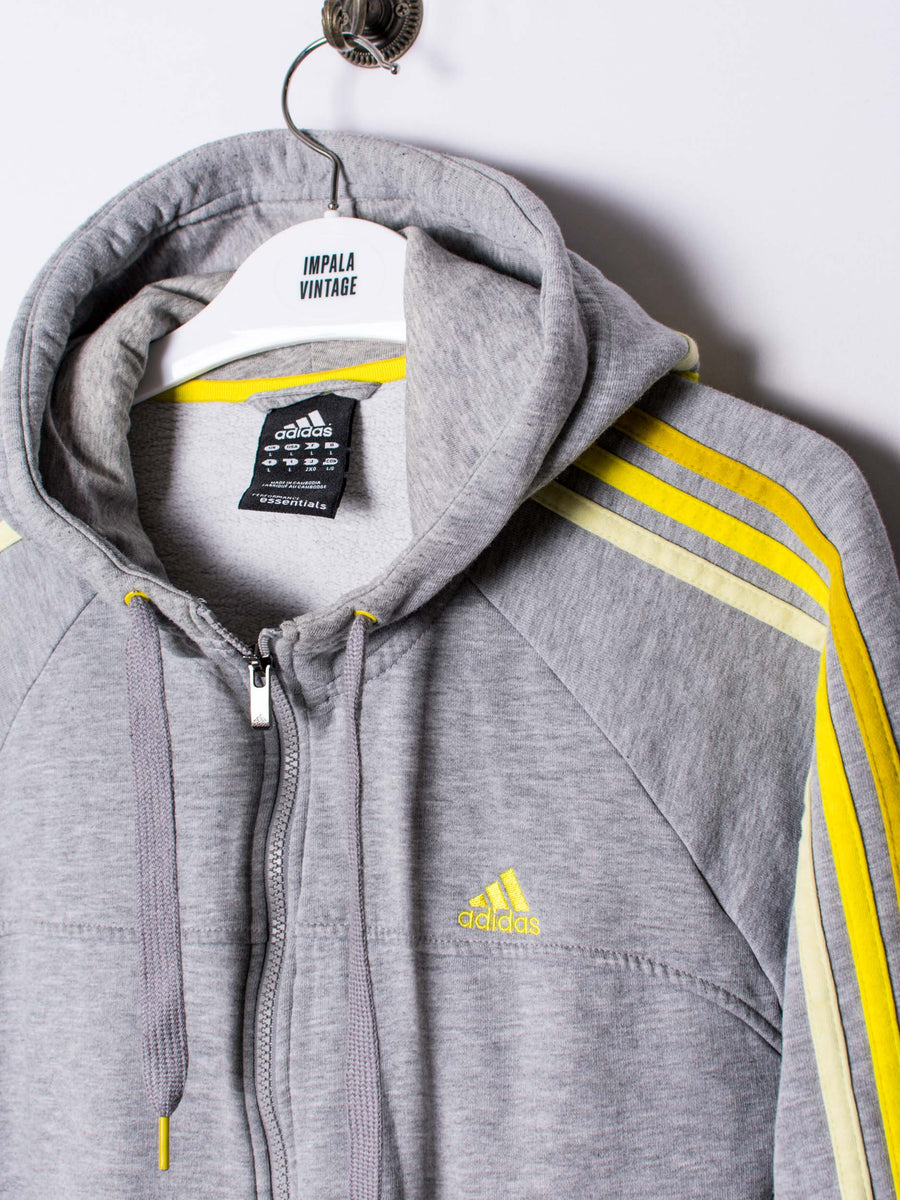Adidas Yellow&Grey Zipper Hoodie