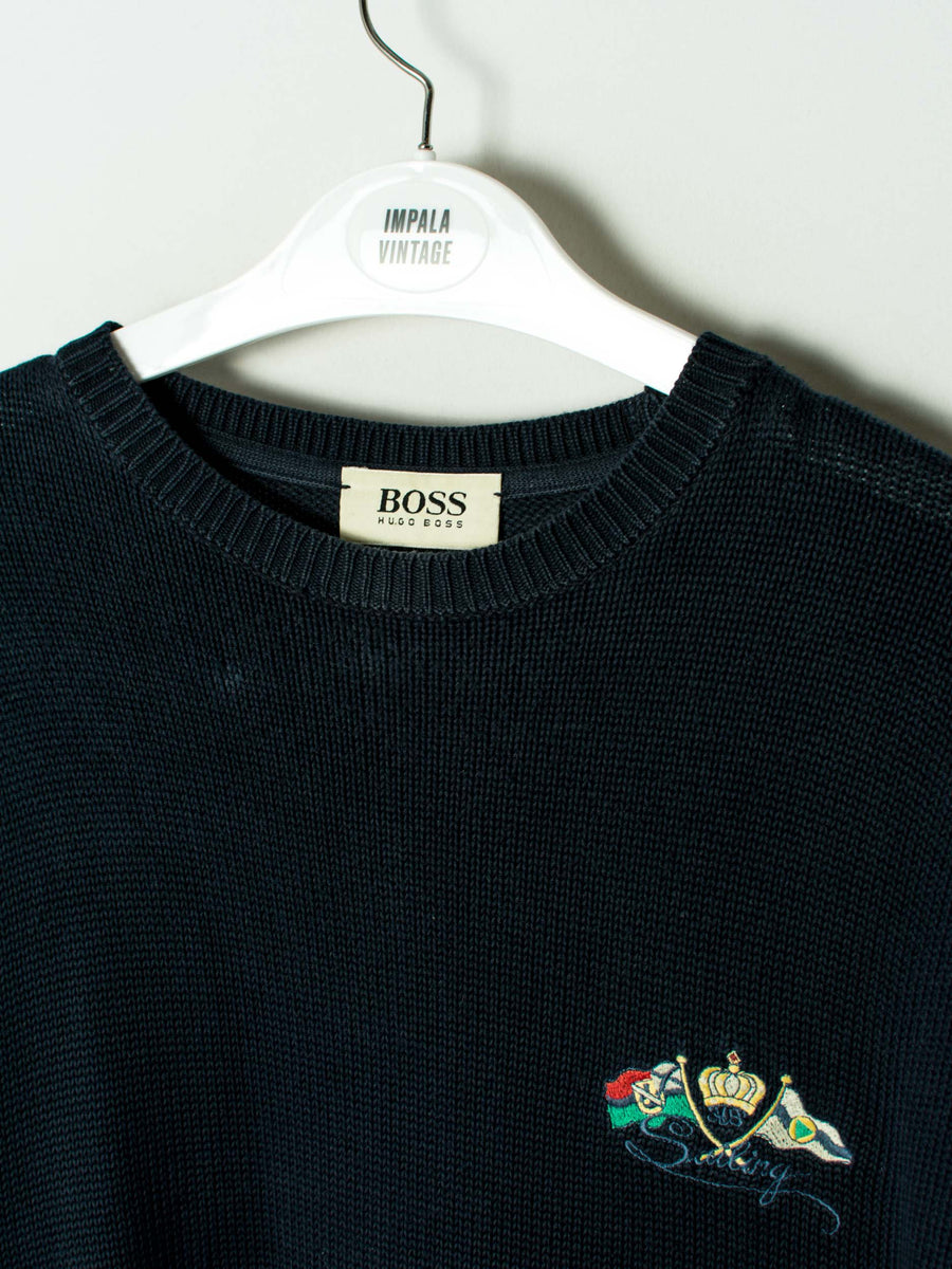 Hugo Boss Navy Blue Vintage Sweater