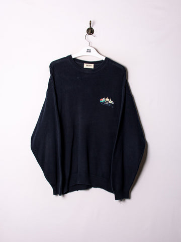 Hugo Boss Navy Blue Vintage Sweater