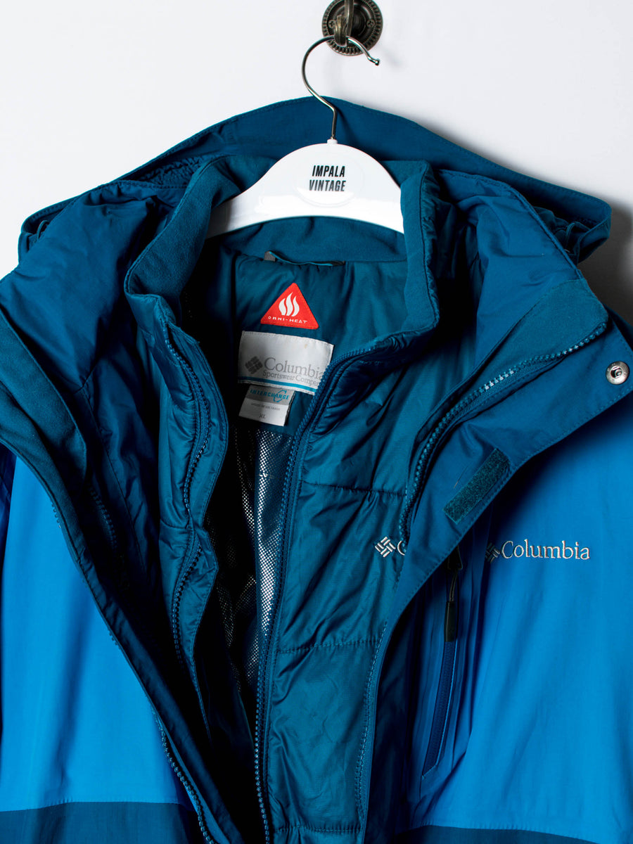 Columbia Omni-Heat Interchange Down Jacket + Windbreaker