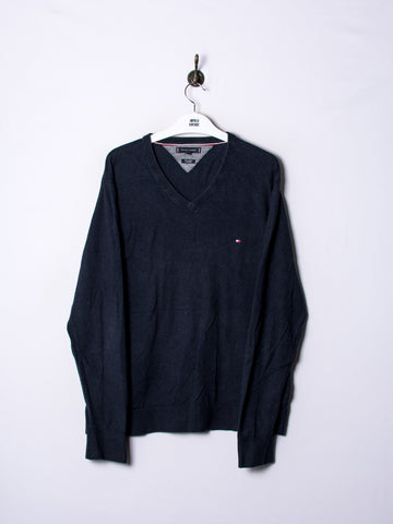 Tommy Hilfiger Navy Blue V-Neck Sweater