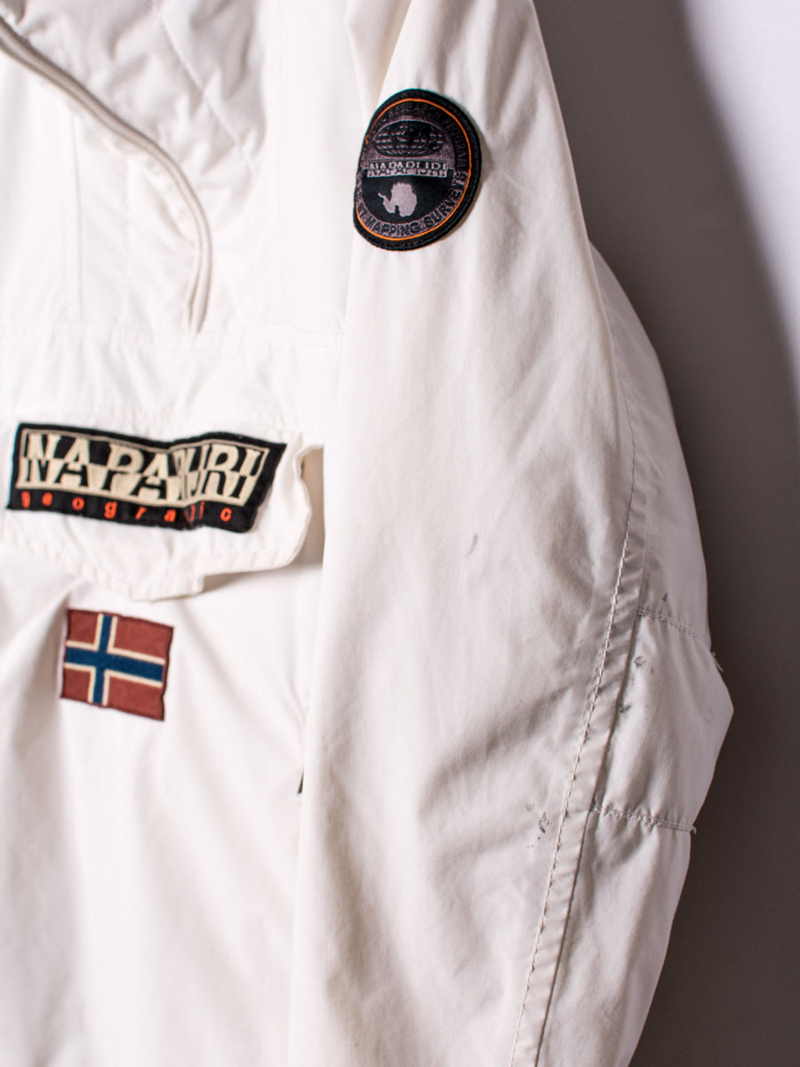 Napapijri White Taped Seams Kangaroo Coat