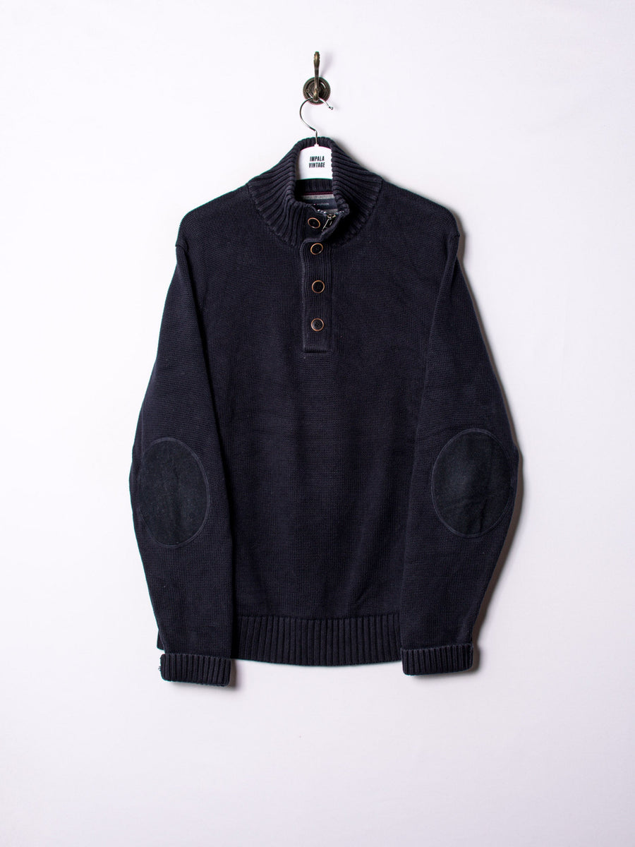 Tommy Hilfiger Navy Blue Middle Buttoned Sweater