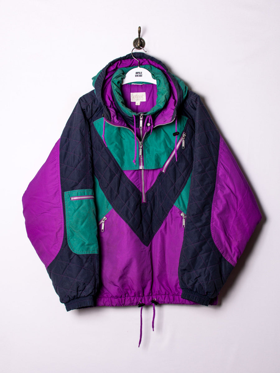 Etirel Middle Zipper Vintage Ski Coat