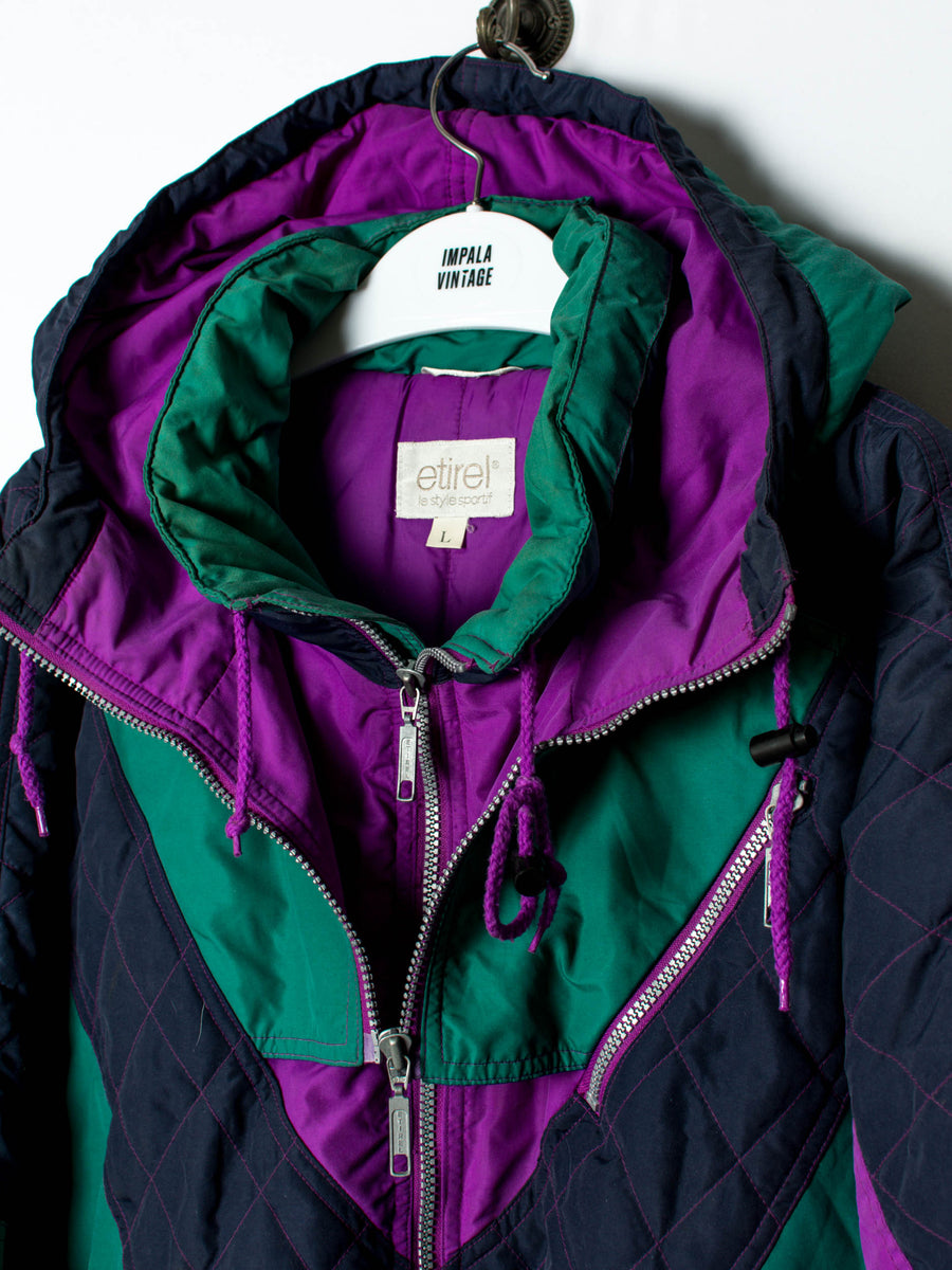 Etirel Middle Zipper Vintage Ski Coat