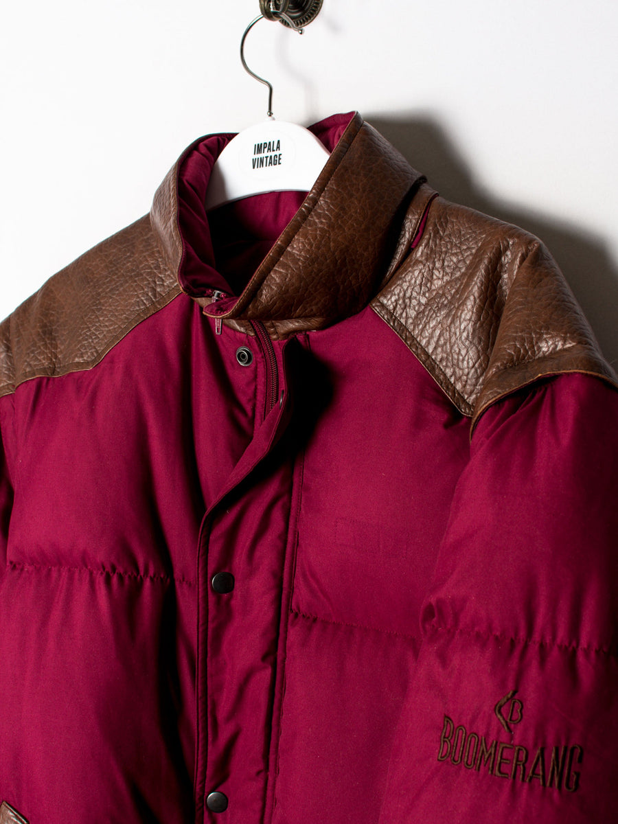 Boomerang Burgundy&Leatherer Padded Coat