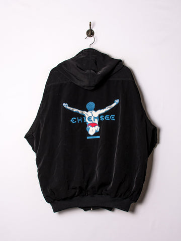 Chiemsee Pure Black Hooded Coat