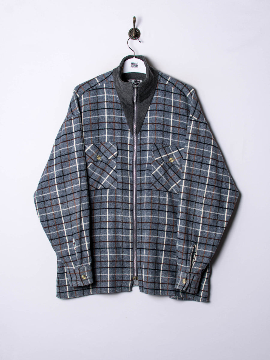 Street Wave Zipper Flannel Sweatshirt
