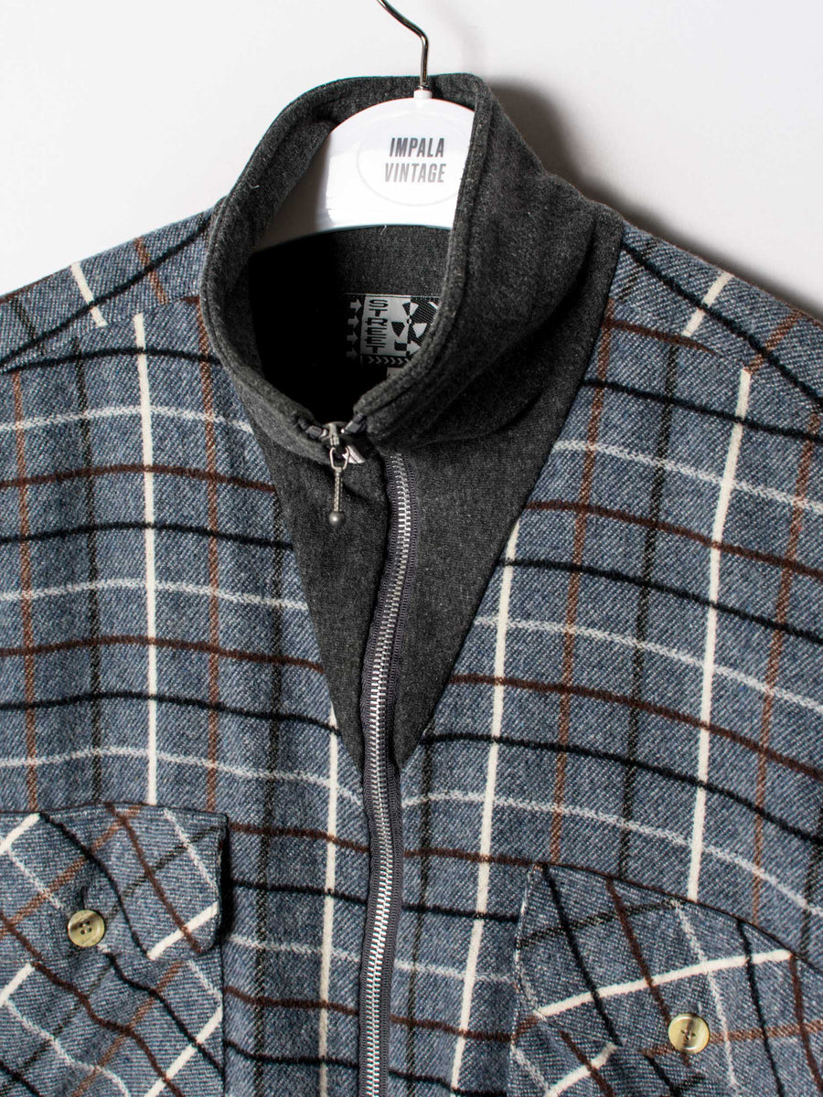 Street Wave Zipper Flannel Sweatshirt