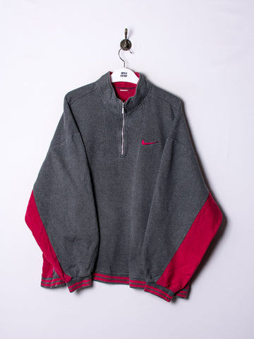 Nike Grey&Burgundy 1/3 Zipper Sweatshirt