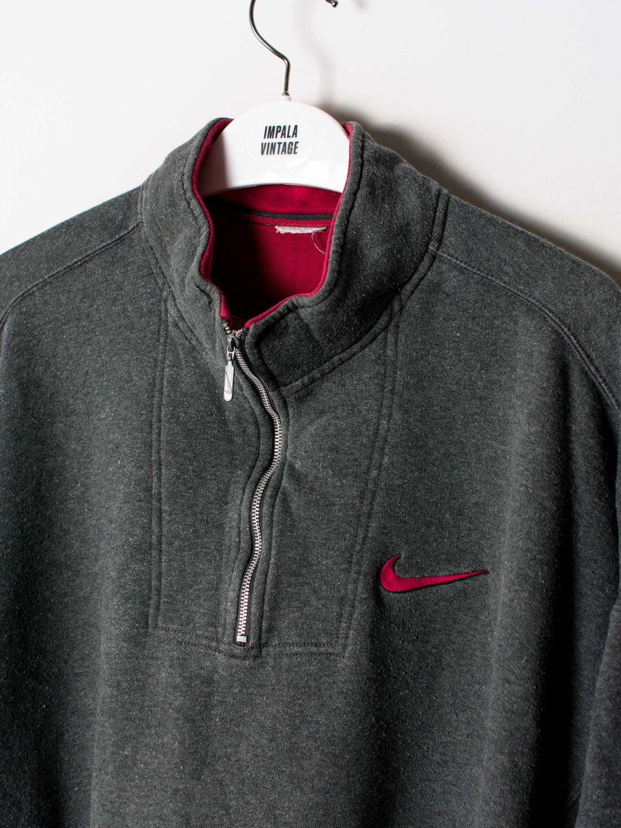 Nike Grey&Burgundy 1/3 Zipper Sweatshirt