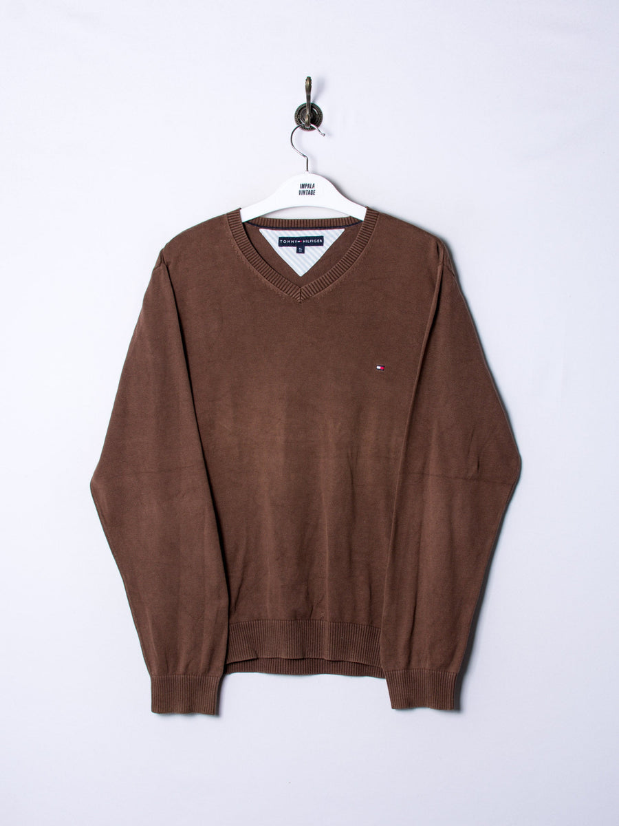 Tommy Hilfiger V-Neck Brown Sweater