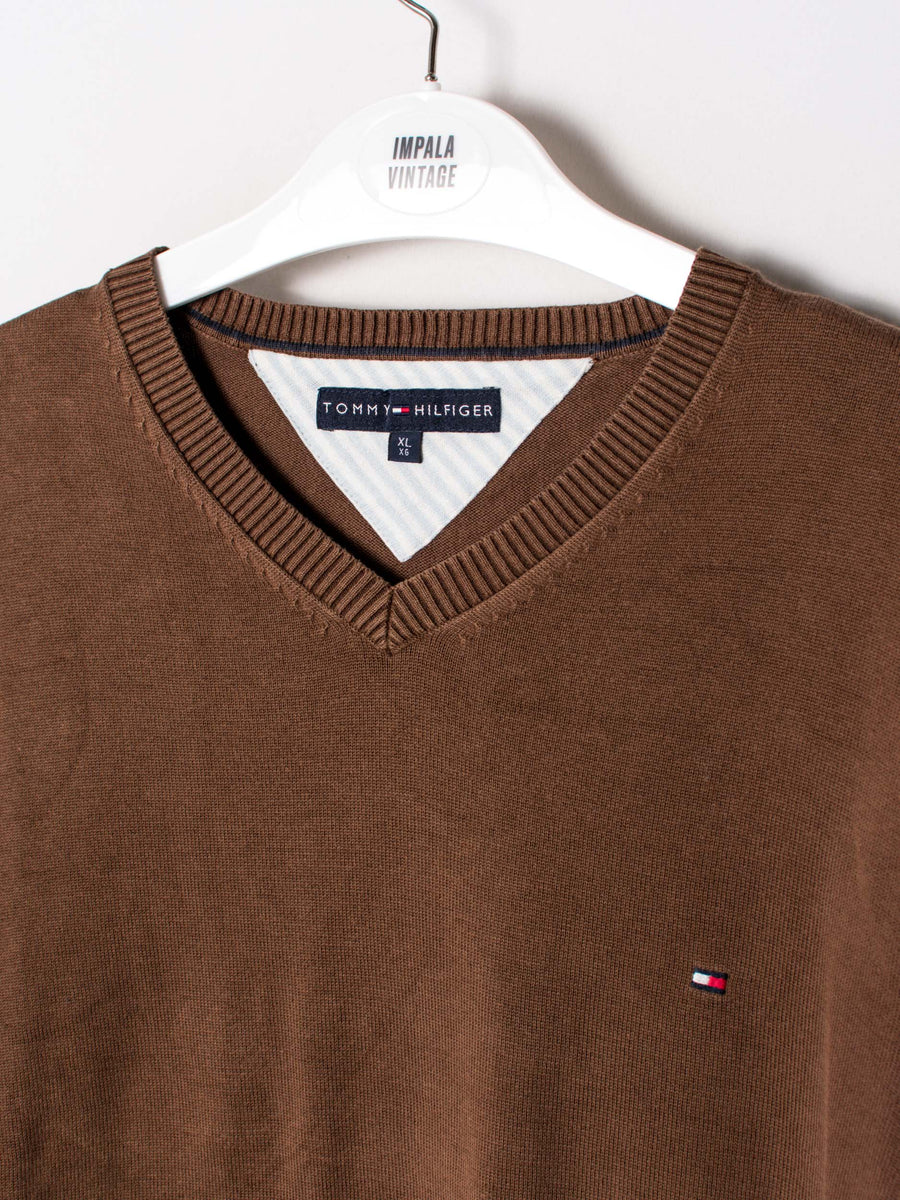 Tommy Hilfiger V-Neck Brown Sweater