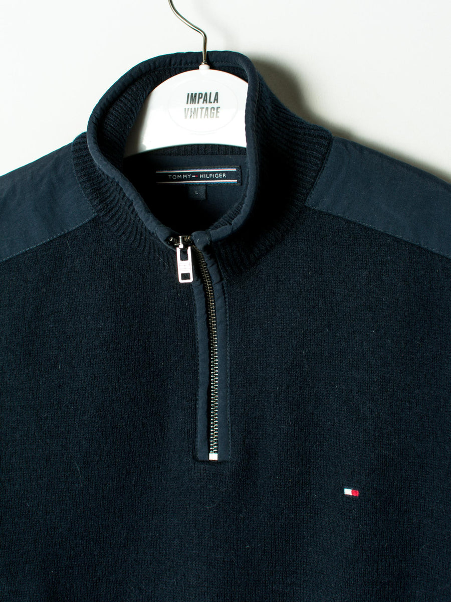 Tommy Hilfiger Navy Blue 1/3 Zipper Sweater