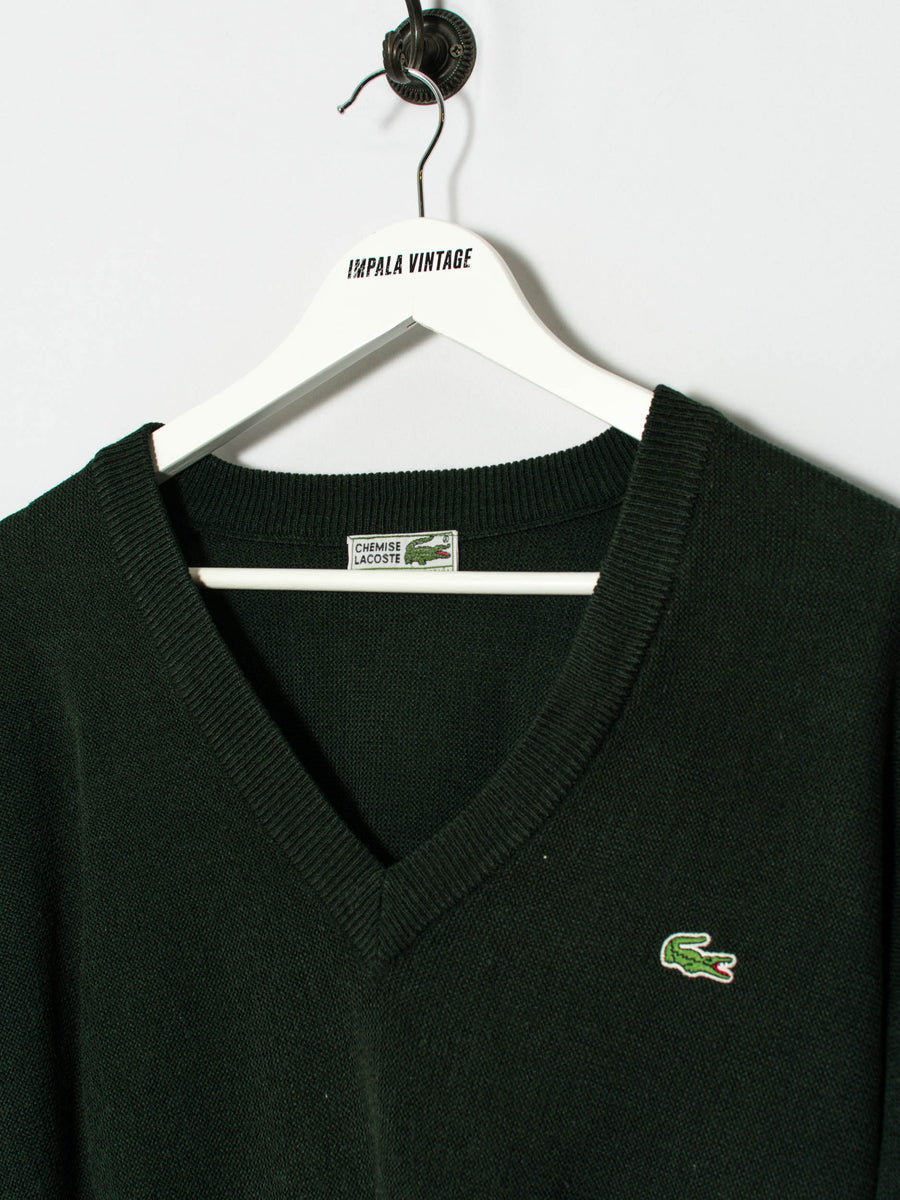 Lacoste Green V-Neck Sweater