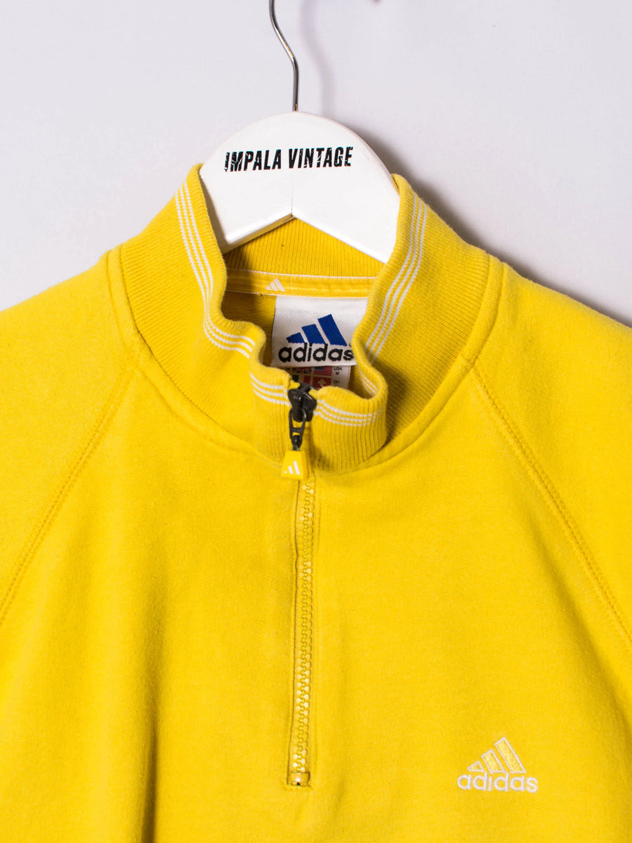 Adidas Yellow 1/3 Zipper Sweatshirt