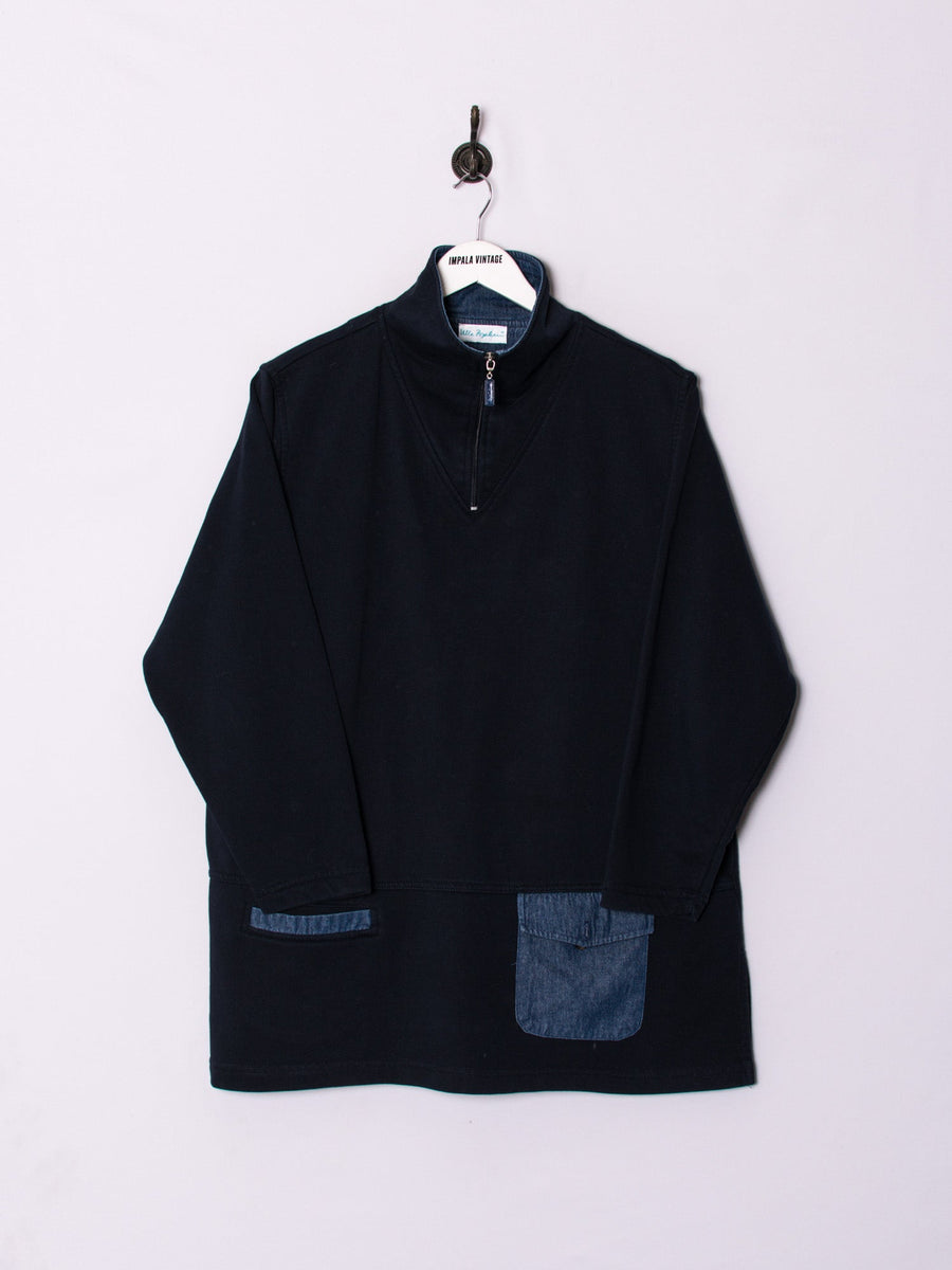 Ulla Popken Navy Blue 1/3 Zipper Sweatshirt