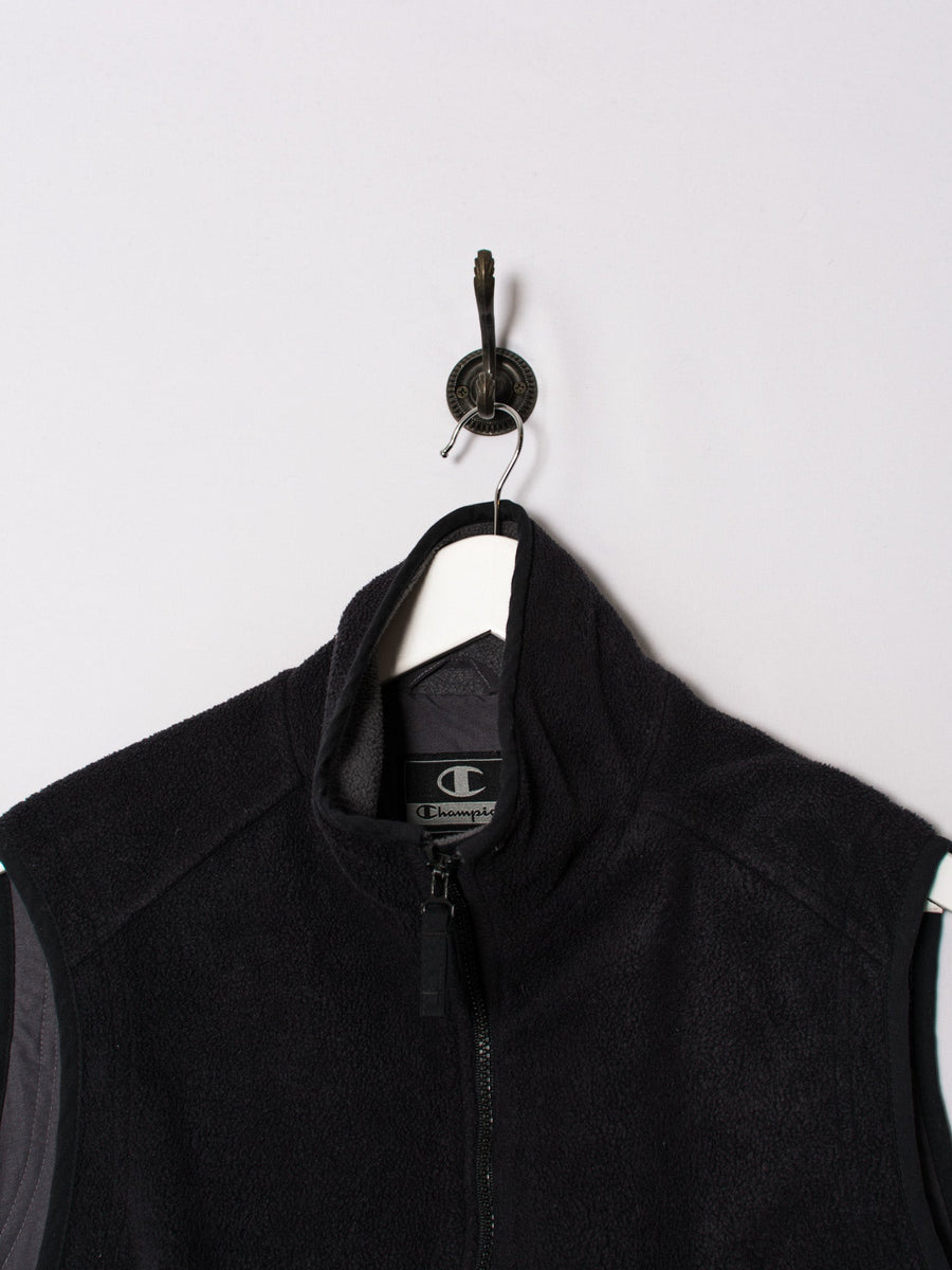 Champion Black Fleeced Zipper Vest
