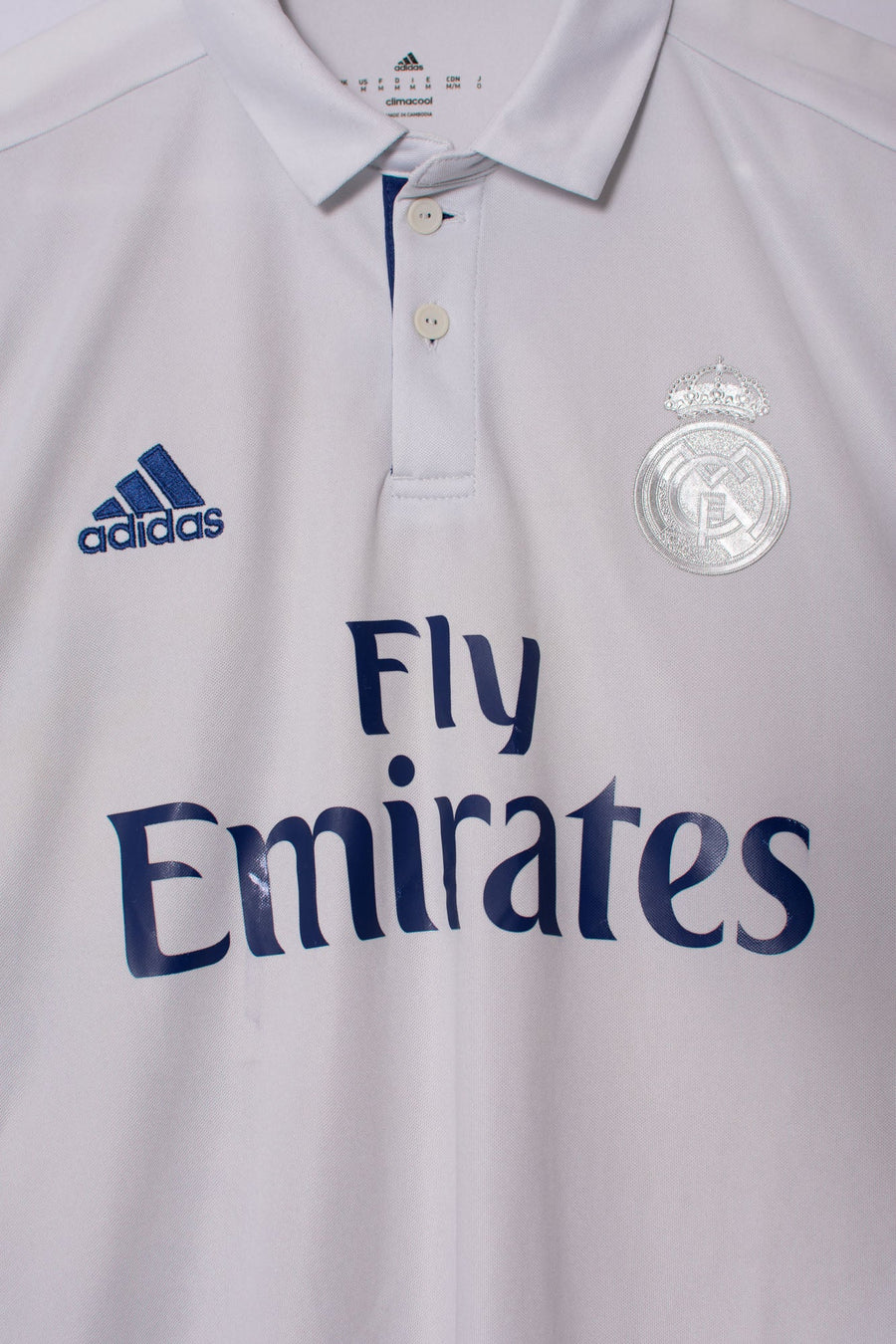 Real Madrid Adidas Official Football Silver Shield 2016/2017 Jersey